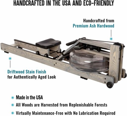 WaterRower Driftwood Rowing Machine with an S4 monitor