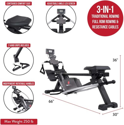 Body Power 3-in-1 Conversion Rowing Machine