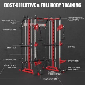 FAGUS H Smith Machine Power Cage All-in-One Home Gym